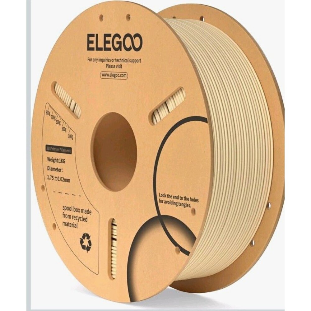 ELEGOO PLA 3D Printer Filament 1.75mm ±0.02 White 1kg Spool MPN 6678 6677